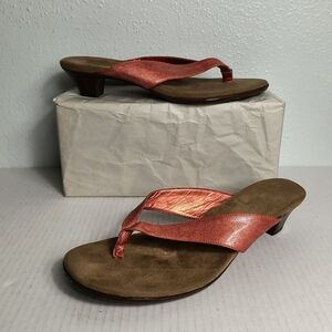 A2 By Aerosoles 10M Orange Thong Sandals Low Heel